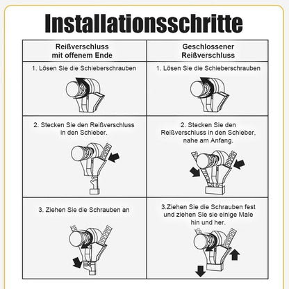 Abnehmbarer Universal-Reißverschlussschieber