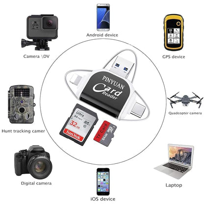 Multi-Port 4 in1 Universal SD TF Kartenleser